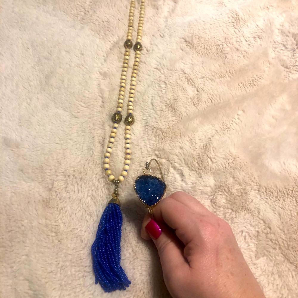 Beaded Tassel necklace and bracelet